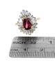 Pear Shape Ruby and Diamond Ballerina Ring